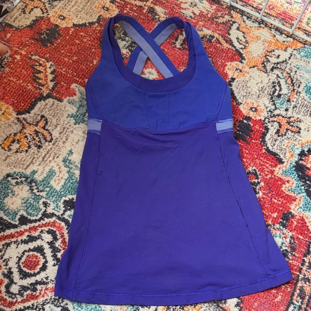 Vintage Lululemon Purple Cross-Back Athletic Tank Top Size small